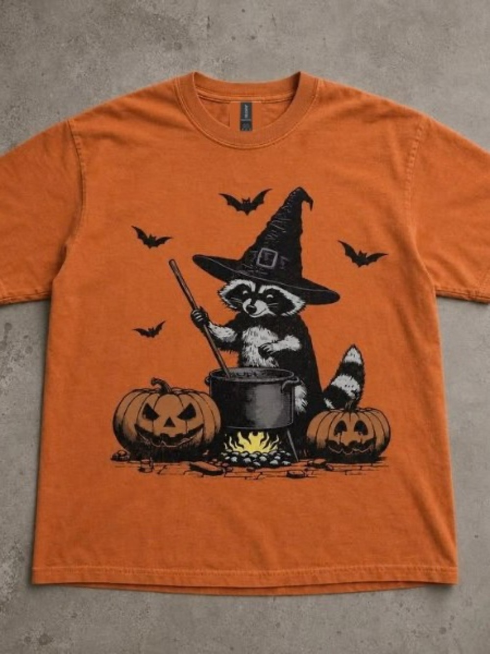 Tennessee Orange Halloween Raccoon Witch Kids Costume Tee